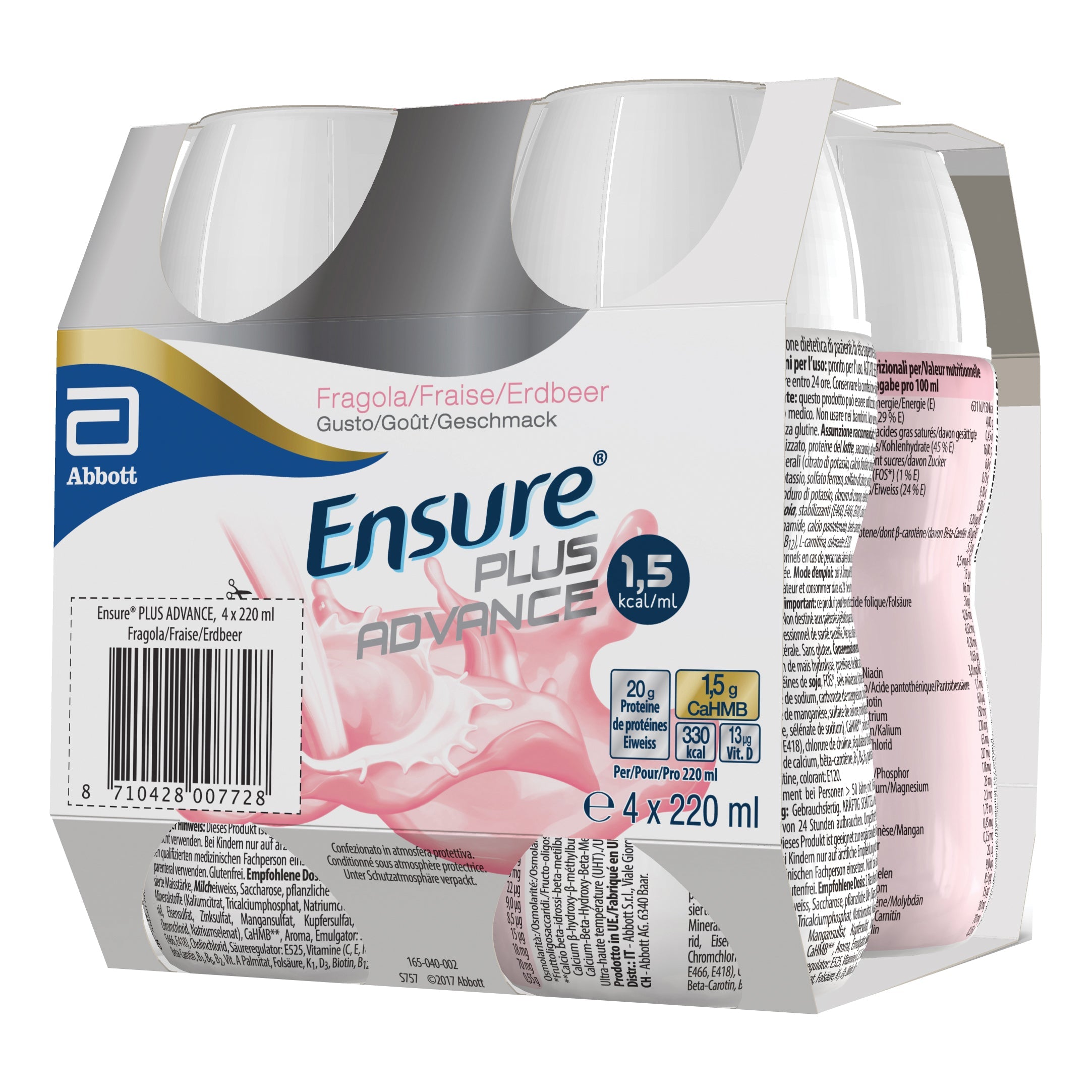 ENSURE PLUS ADVANCE FRAGOLA 4 BOTTIGLIE DA 220 ML