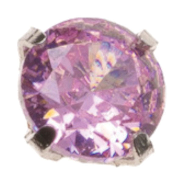 ORECCHINO ZIRCONI TONDO ROSA 3