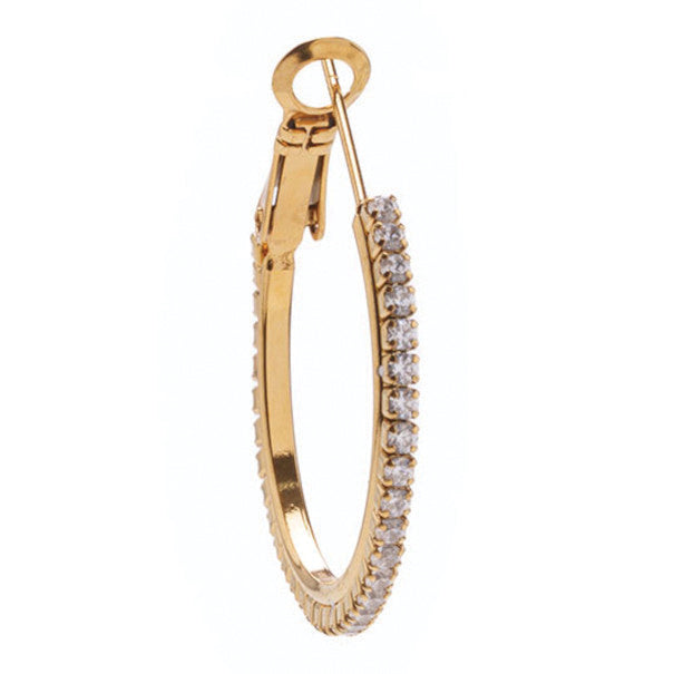 ORECCHINO ANELLATA 15 MM ORO CON STRASS