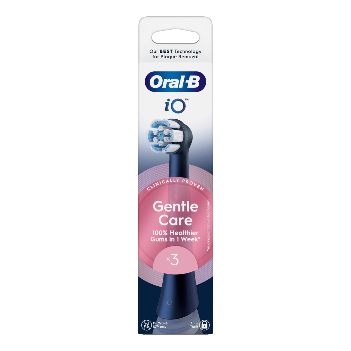 ORALB POWER REFILL IO GENTLE CLEAN BLACK 3 PEZZI