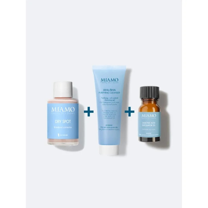 MIAMO COFANETTO SOS BRUFOLI DRY SPOT 30 ML + OMAGGI AHA/BHA50 ML E CLEANSING MASQUE 15 ML