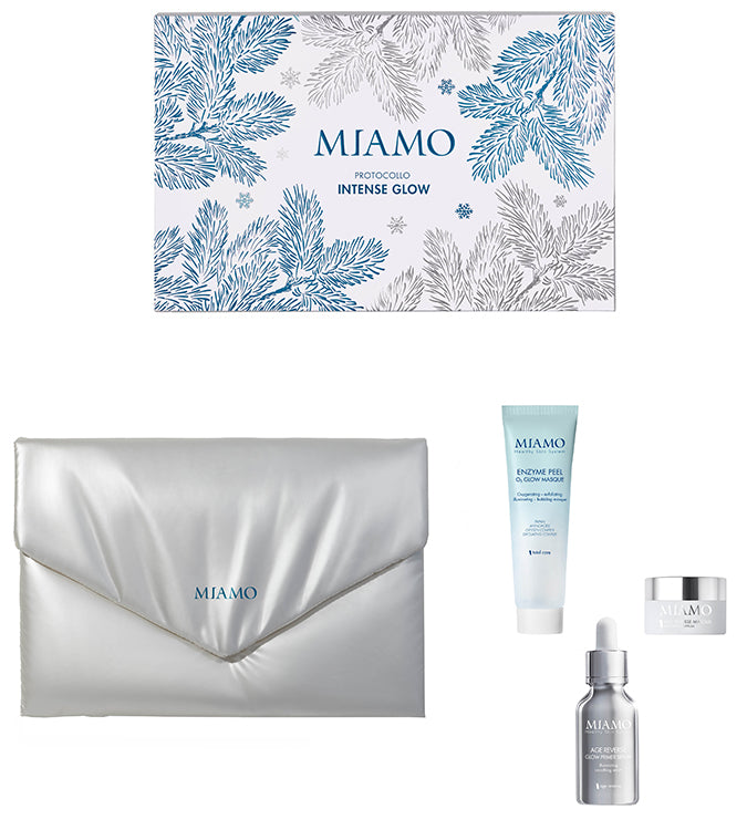 MIAMO COFANETTO PROTOCOLLO INTENSE GLOW 1 AGE REVERSE GLOW PRIMER SERUM 30 ML + 1 ENZYME PEEL O2 GLOW MASQUE 25 ML + 1 AGE REVERSE MASQUE 10 ML