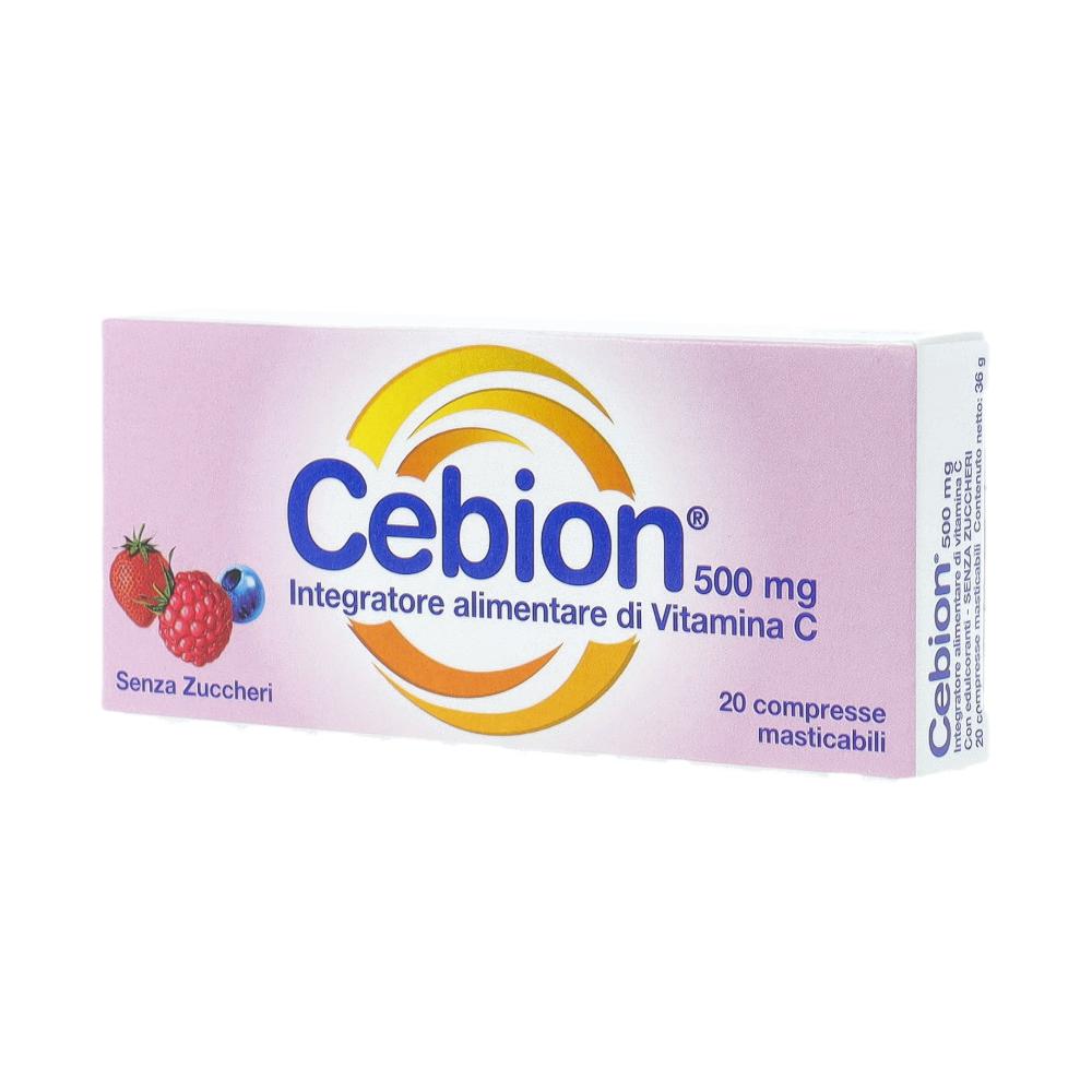 CEBION MASTICABILE SENZA ZUCCHERO VITAMINA C 500 MG 20 COMPRESSE
