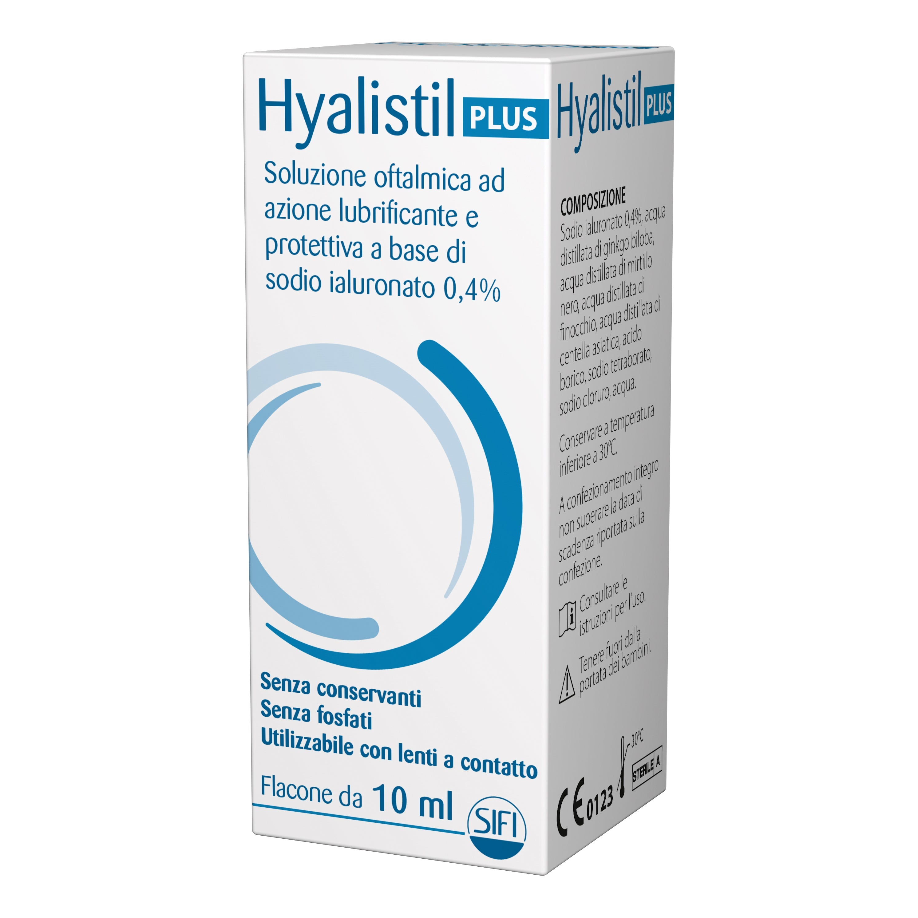 GOCCE OCULARI HYALISTIL PLUS ACIDO IALURONICO 0,4% ACQUA DISTILLATA DI GINKGO BILOBA + MIRTILLO NERO + FINOCCHIO + CENTELLA ASIATICA 10 ML