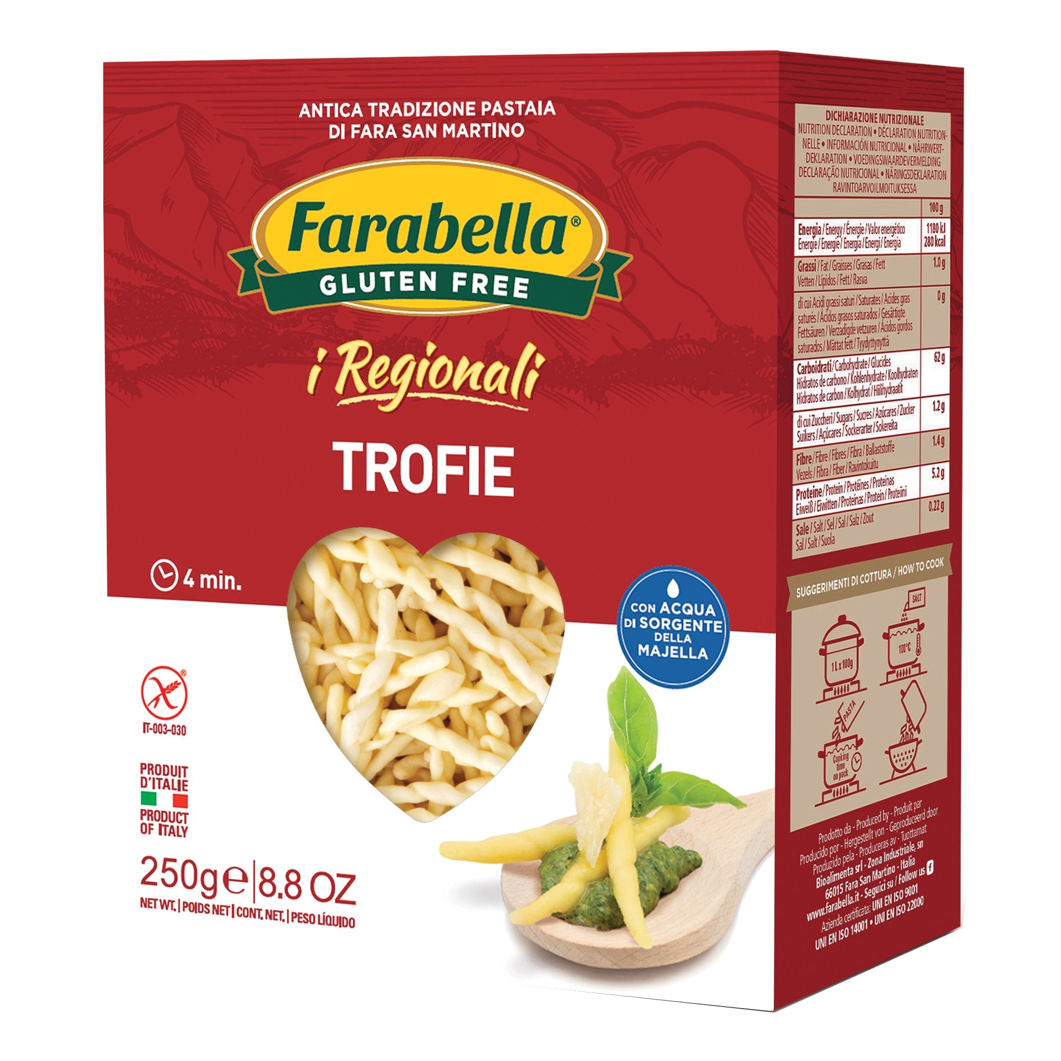 FARABELLA TROFIE I REGIONALI PASTA FRESCA STABILIZZATA 250 G