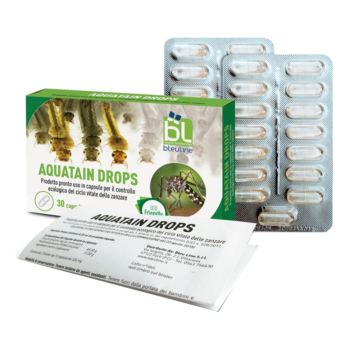 AQUATAIN DROPS CONTROLLO CICLO VITALE ZANZARA 2 BLISTER X 15CAPSULE
