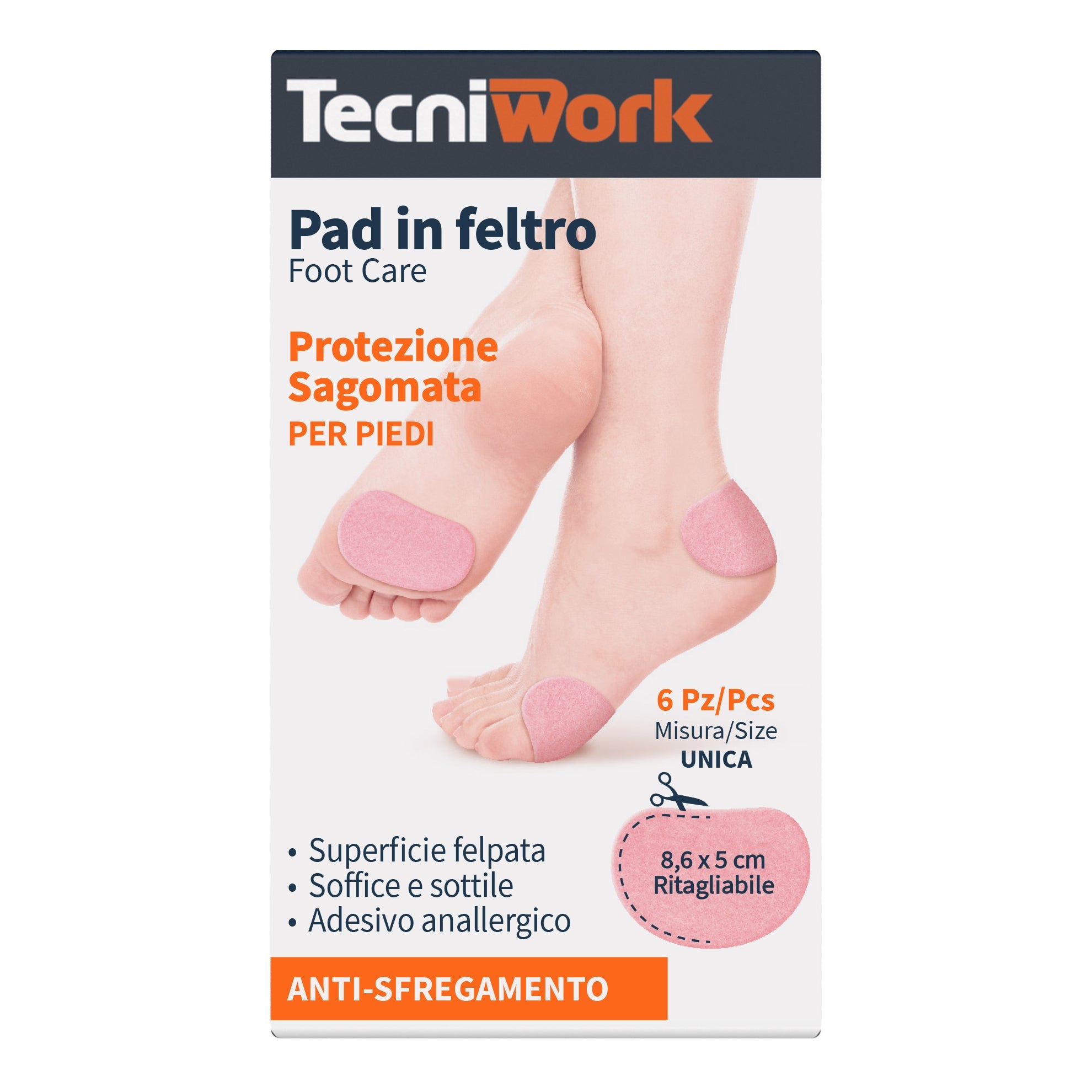 PAD IN FELTRO SAGOMATO 8,6X5CM 6 PEZZI