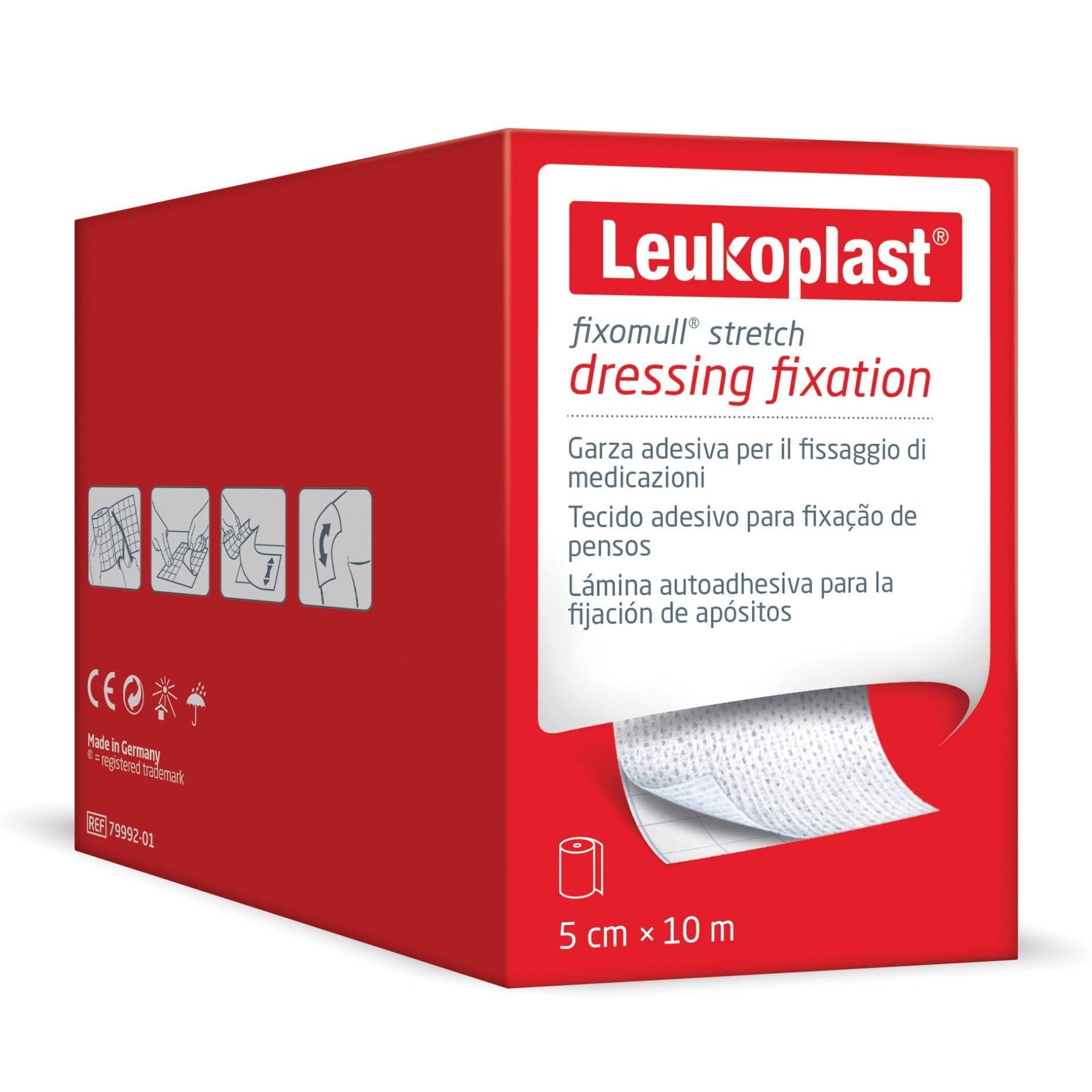 FASCIA AUTOADESIVA IPOALLERGENICA FIXOMULL STRETCH PER FISSAGGIO CATETERI M 10 X 5 CM