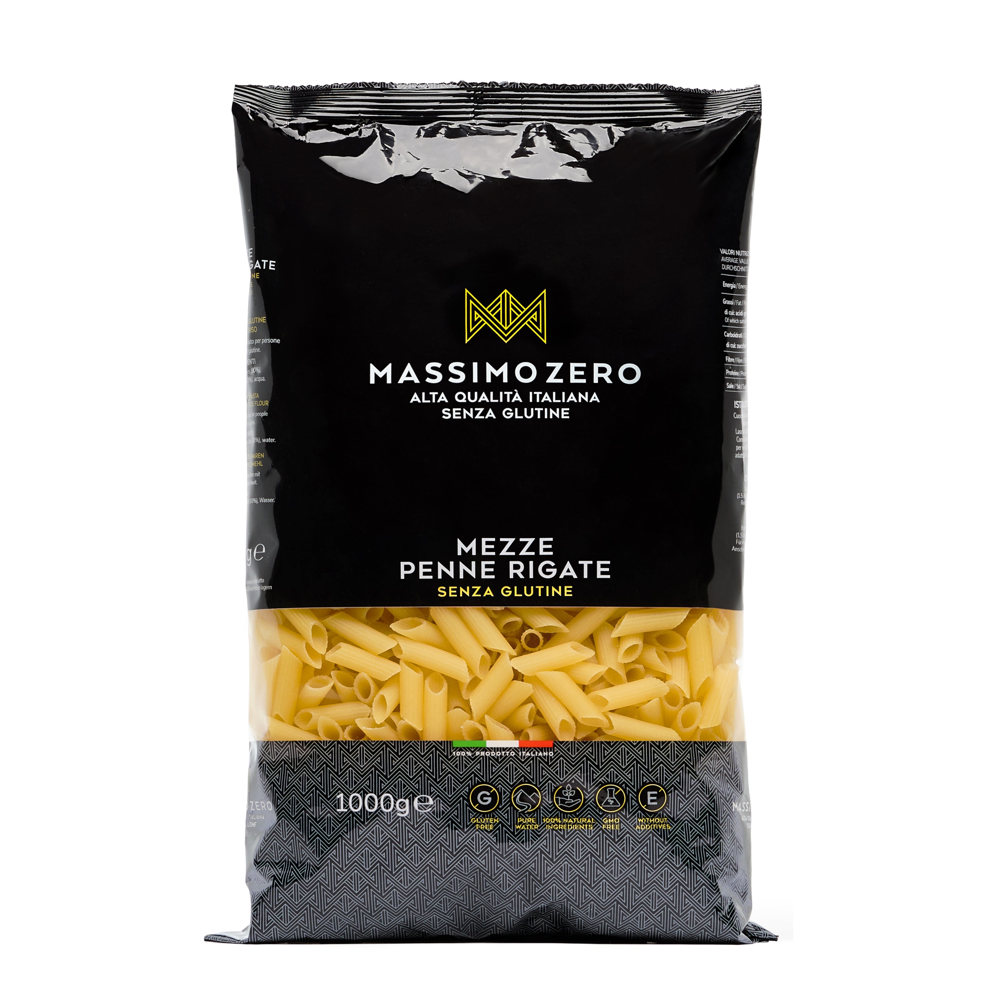 MASSIMO ZERO MEZZE PENNE RIGATE 1 KG