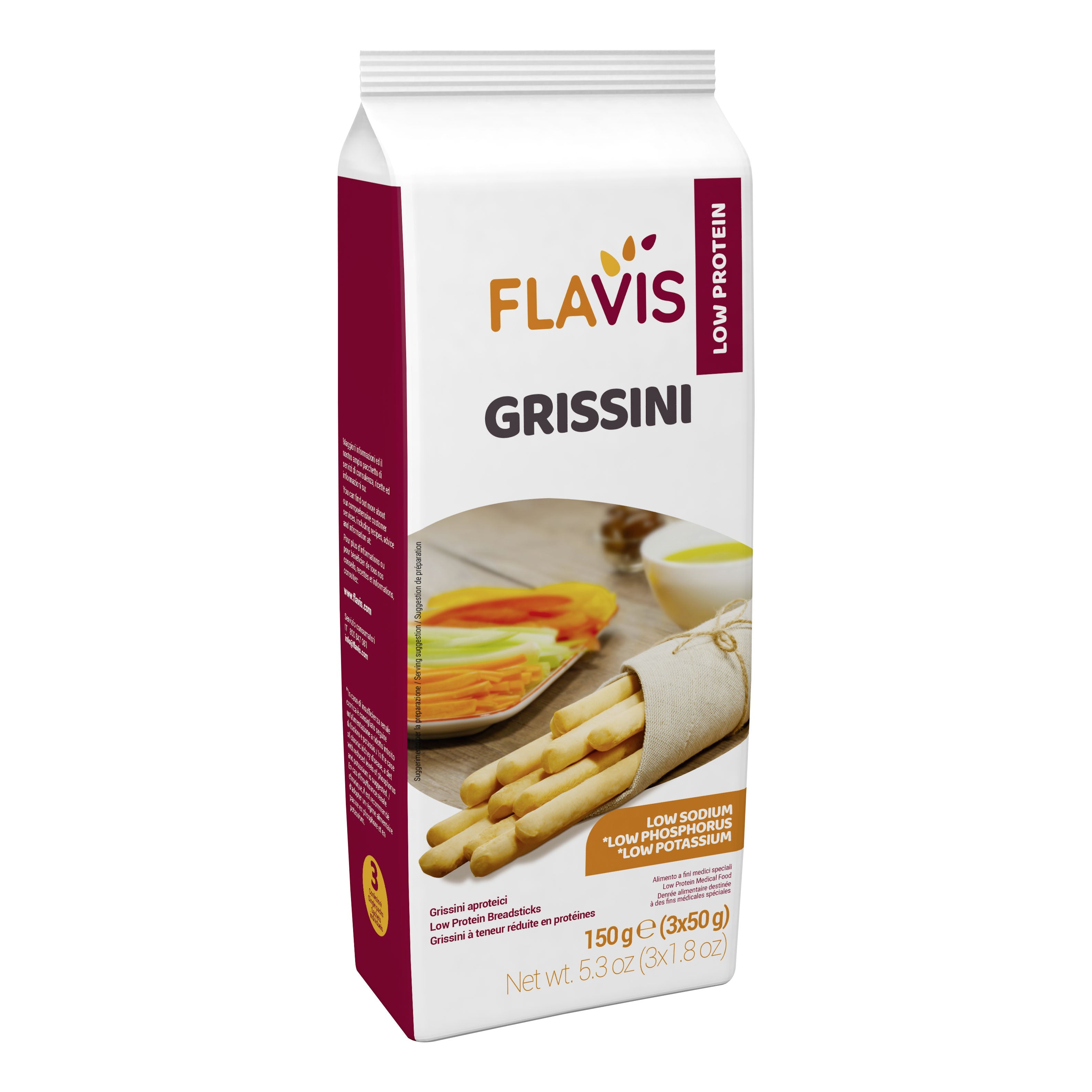 FLAVIS GRISSINI APROTEICI 3 PORZIONI DA 50 G