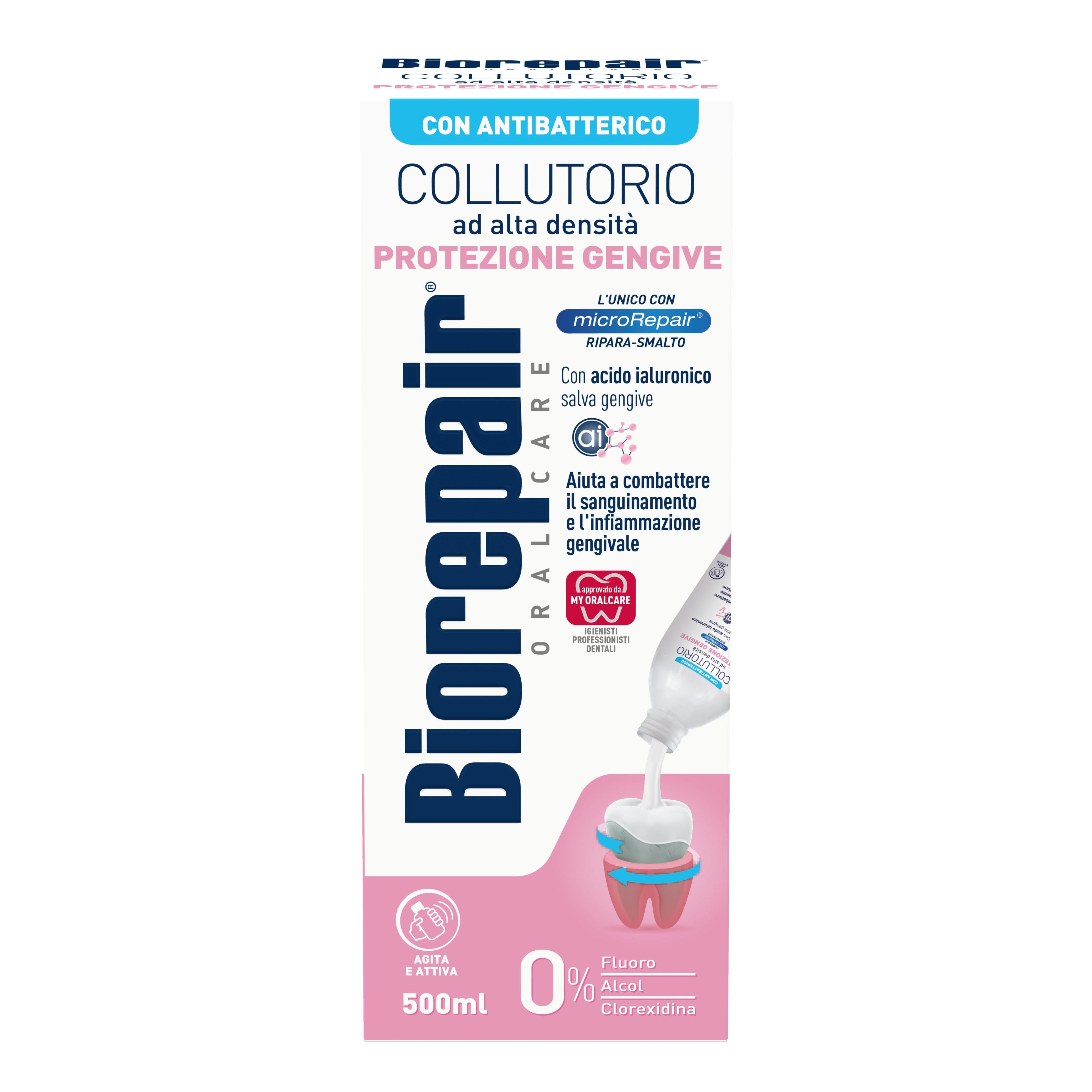BIOREPAIR ORAL CARE COLLUTORIO ALTA INTENSITA' CON ANTIBATTERICO PROTEZIONE GENGIVE 500 ML