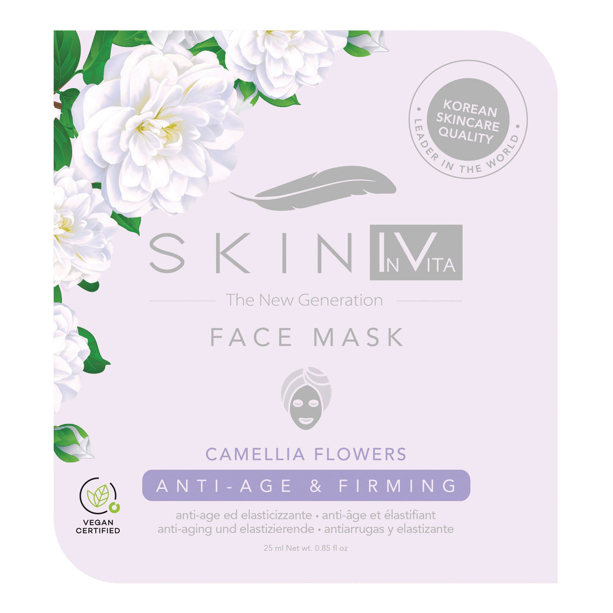 SKIN IV MASCHERA VISO COREANA MONOUSO FIORI CAMELIA ANTI AGEE ELASTICIZZANTE 25 ML