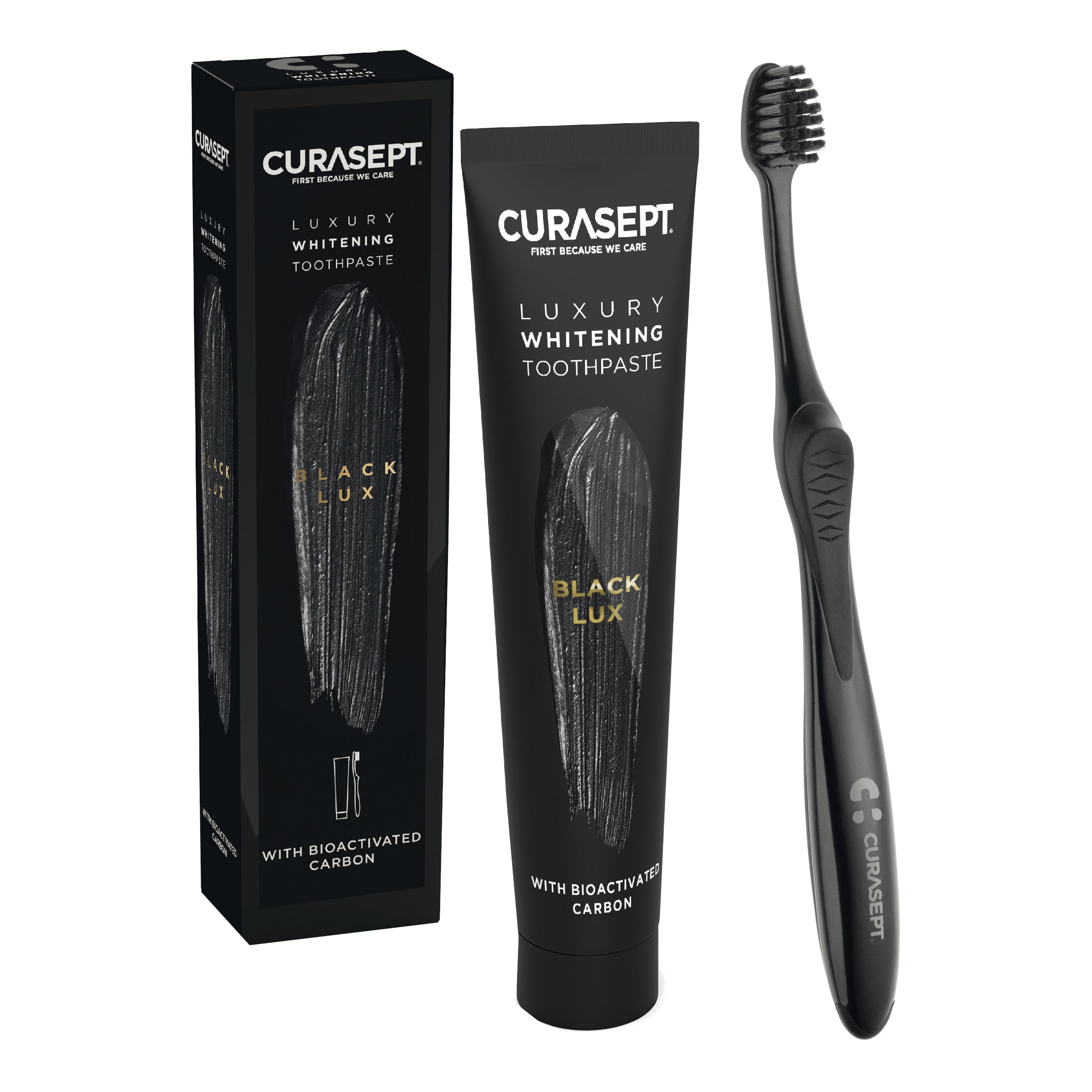 CURASEPT BLACK LUXURY WHITENING DENTIFRICIO 75 ML + SPAZZOLINO