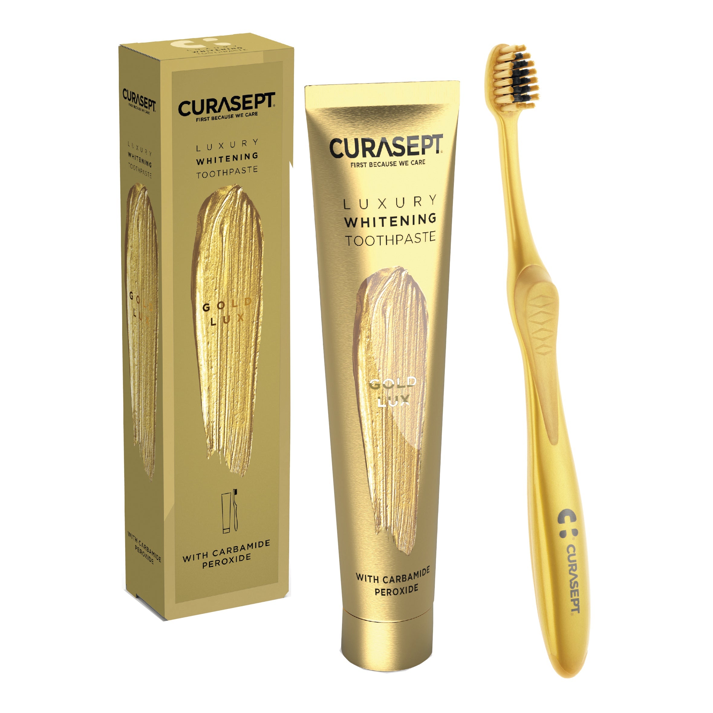 CURASEPT GOLD LUXURY WHITENING DENTIFRICIO 75 ML + SPAZZOLINO