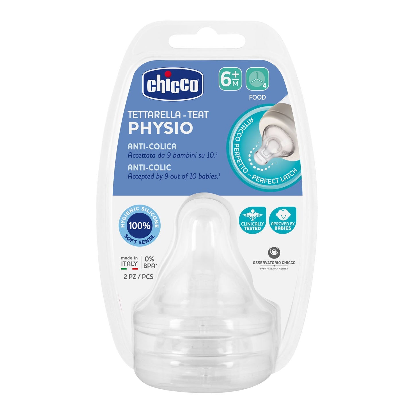 CHICCO TETTARELLA PERFECT 5 6M IN SILICONE 2 PEZZI PAP