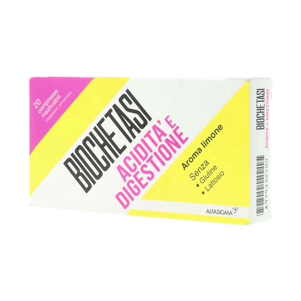 BIOCHETASI ACIDITA' E DIGESTIONE 20 COMPRESSE MASTICABILI AROMA LIMONE