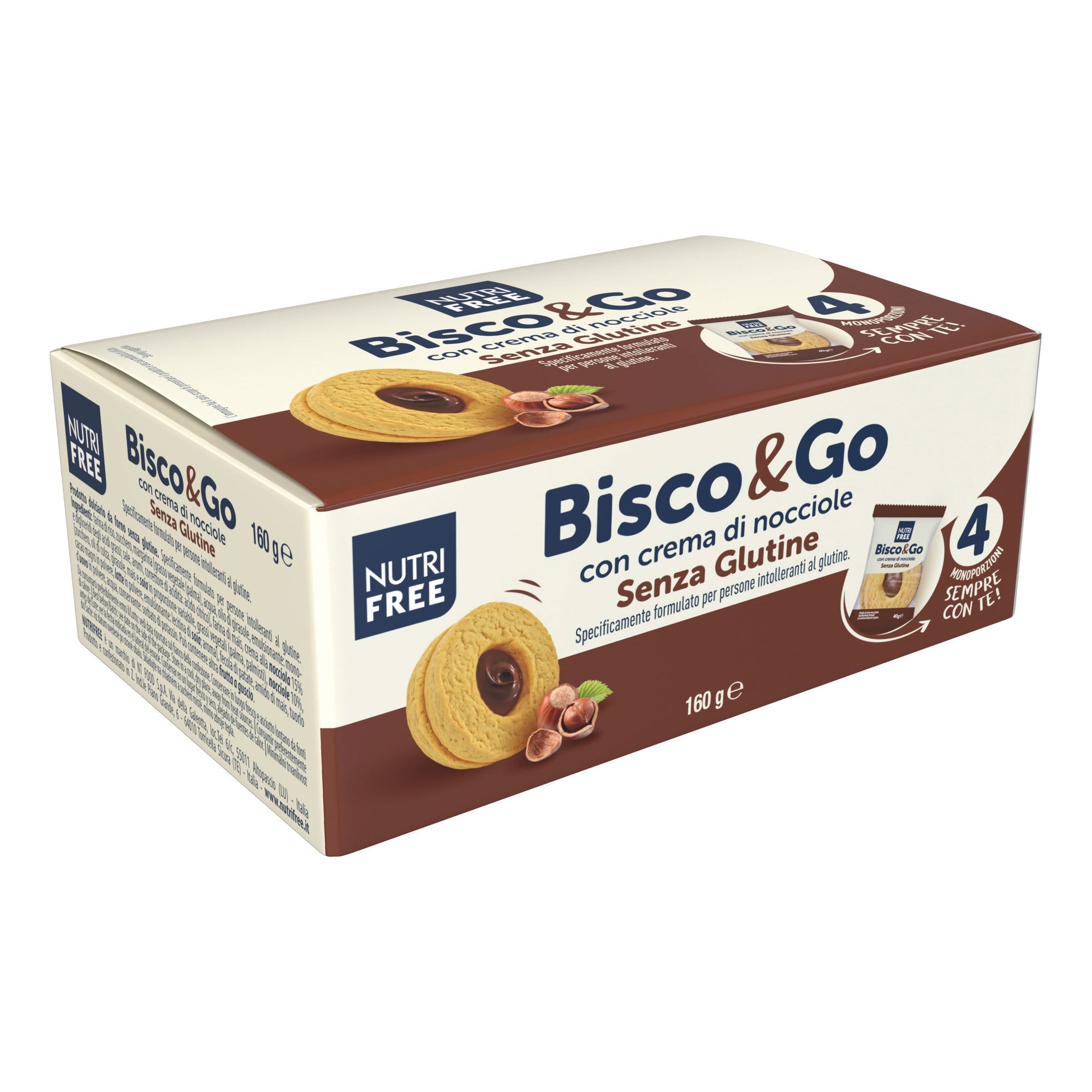 NUTRIFREE BISCO&GO CON CREMA DI NOCCIOLE 4X40 G