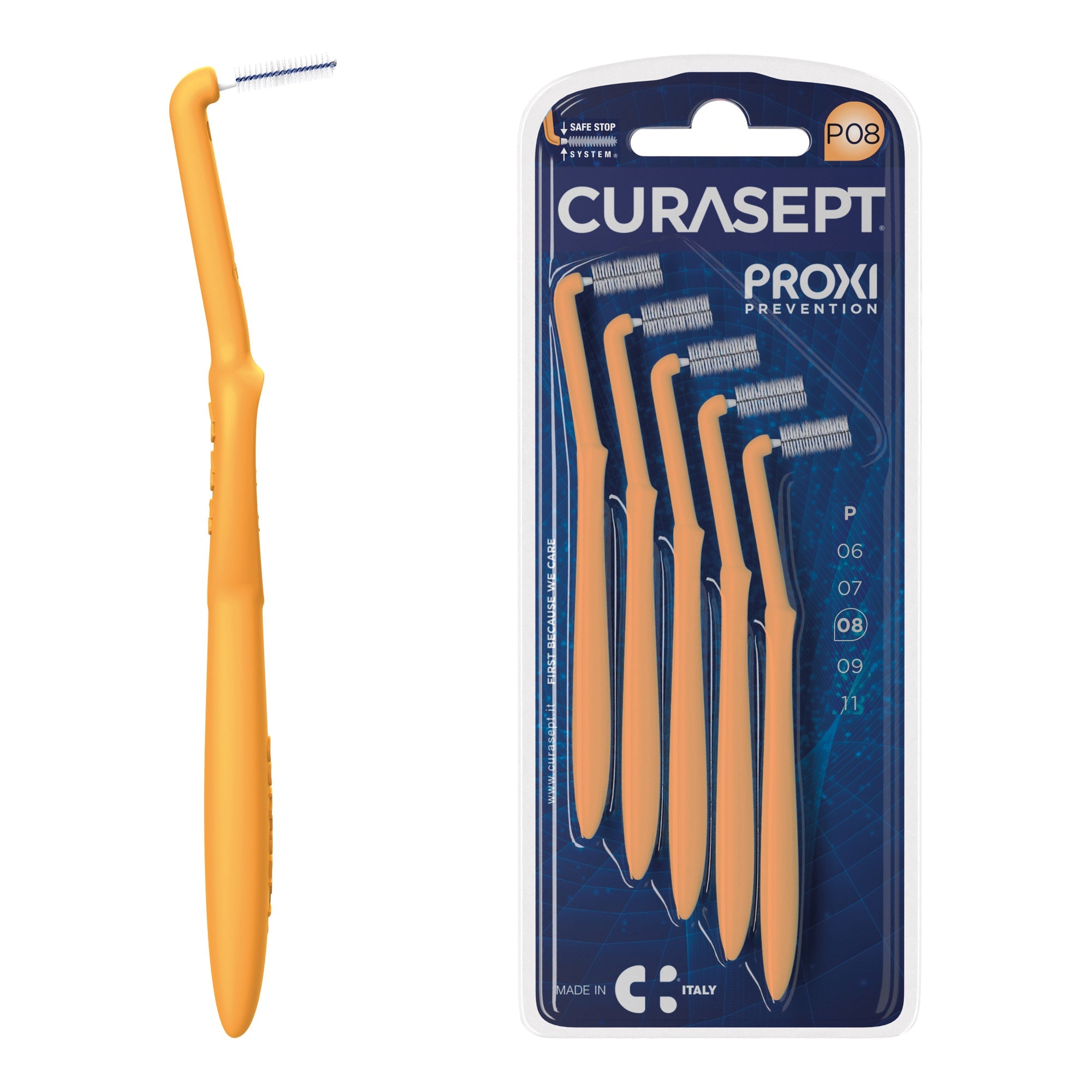 CURASEPT PROXI ANGLE P08 ARANTIO CHIARO/TANGERINO 5 PEZZI