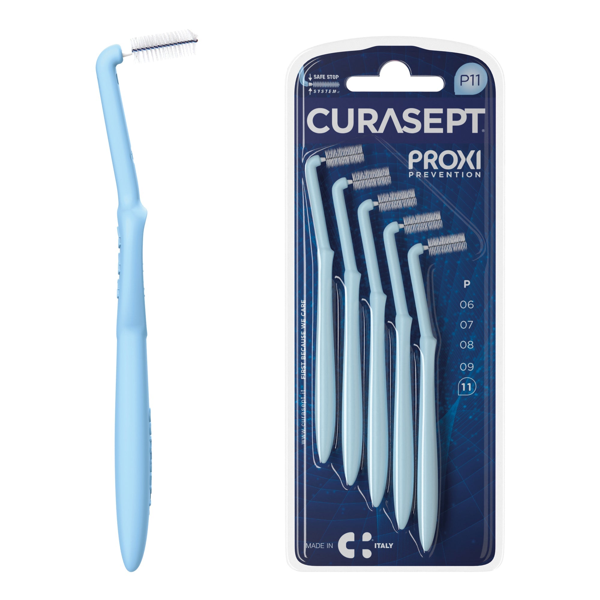 CURASEPT PROXI ANGLE P11 AZZURRO/LIGHT BLUE 5 PEZZI