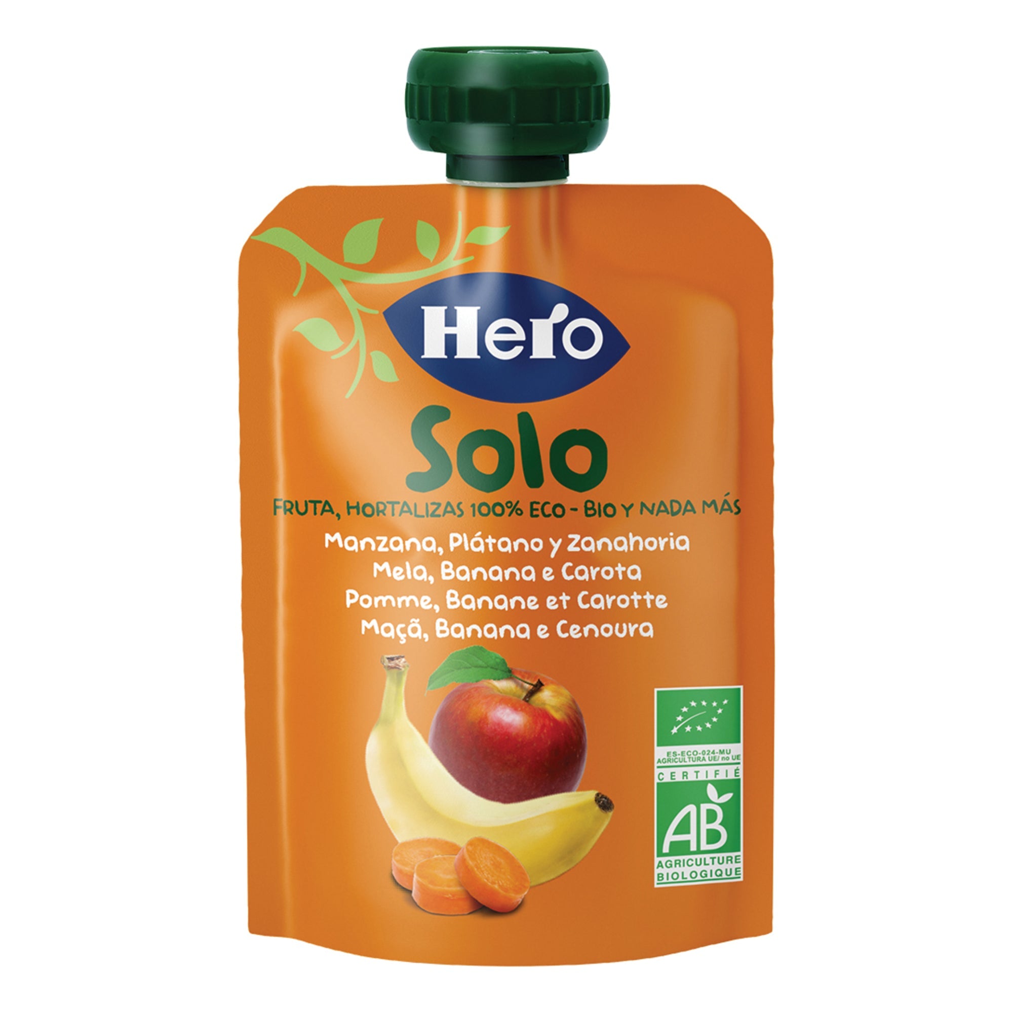 HERO SOLO FRUTTA FRULLATA 100% BIO MELA BANANA CAROTA 100 G