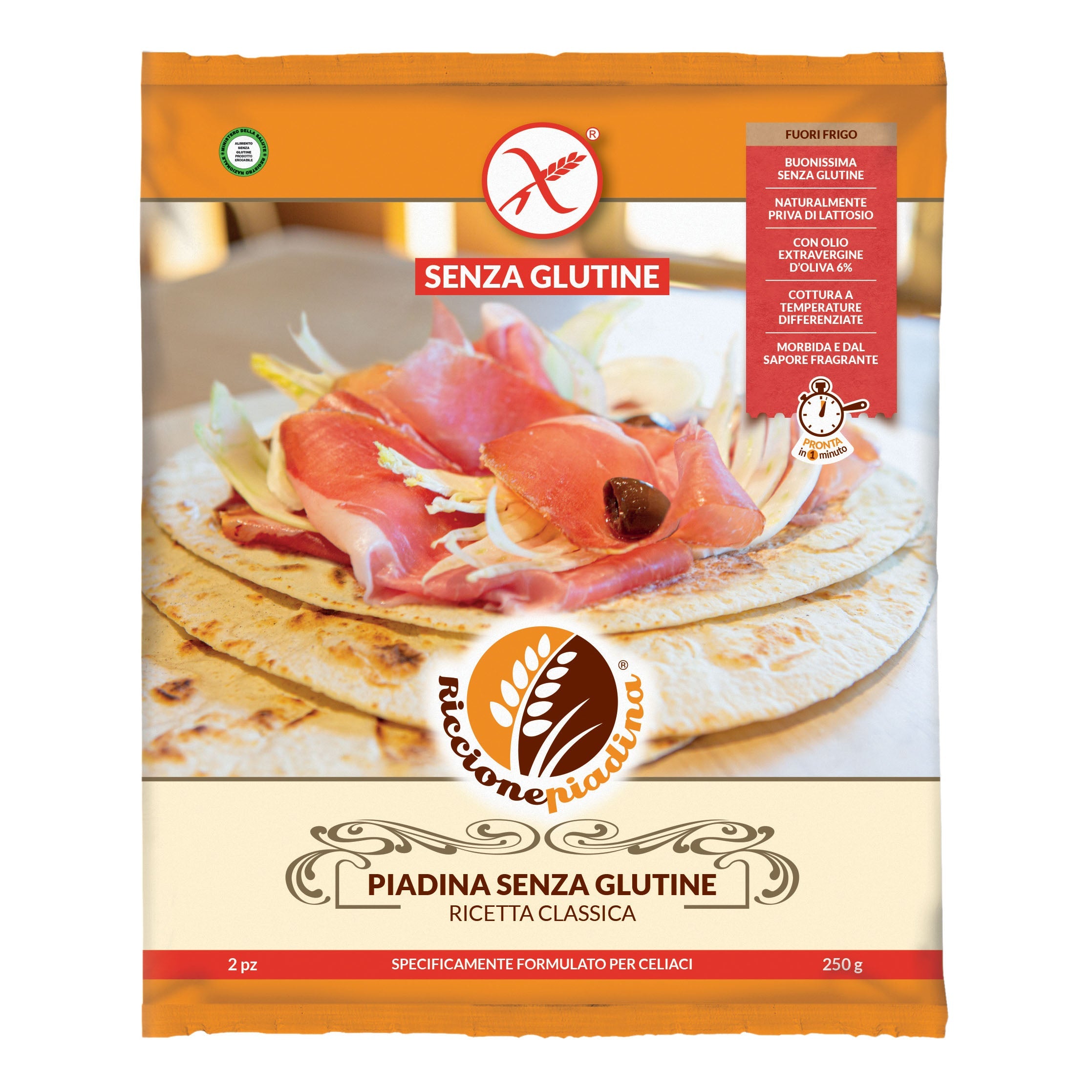 RICCIONE PIADINA FUORI FRIGO 2 PEZZI DA 125 G