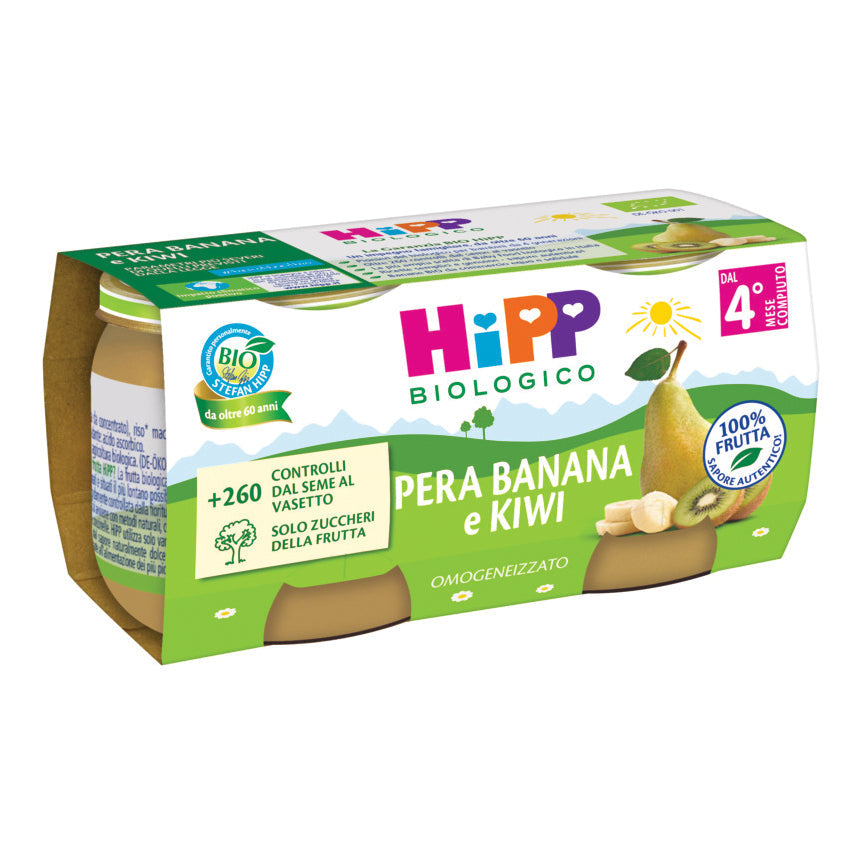 HIPP BIO OMOGENEIZZATO KIWI/BANANA/PERA 2X80 G