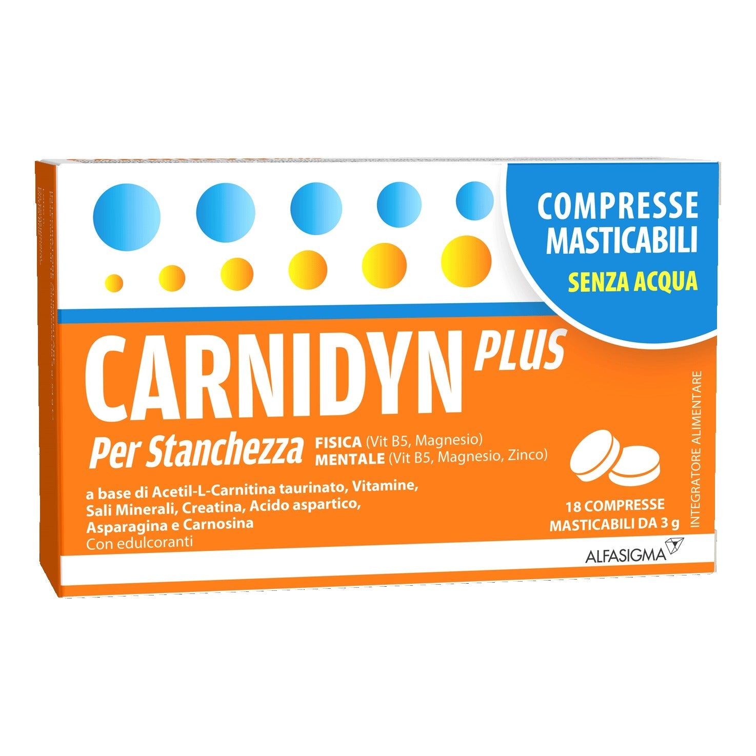 CARNIDYN PLUS 18 COMPRESSE MASTICABILI