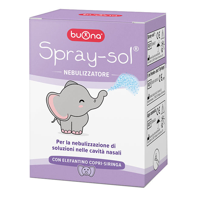 BUONA SPRAY-SOL NEBULIZZATORE SPRAY SOL + AGO CANNULA + SIRINGA LUER LOCK DA 5 ML + ELEFANTINO COPRI-SIRINGA + CONTENITORE
