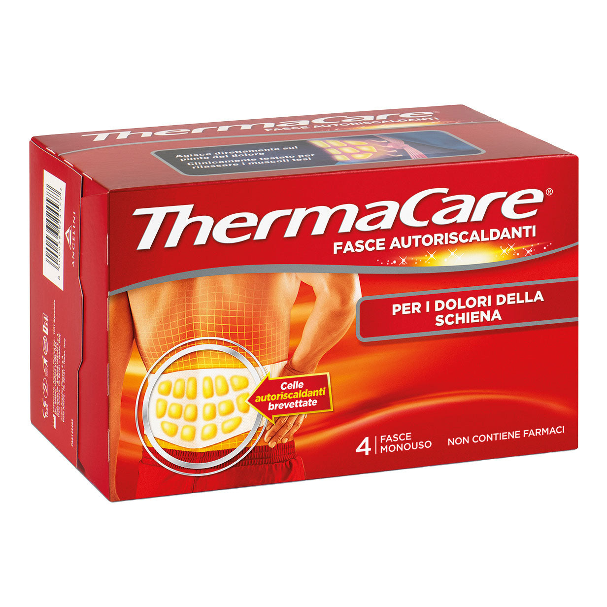FASCIA AUTORISCALDANTE A CALORE TERAPEUTICO THERMACARE SCHIENA 4 PEZZI