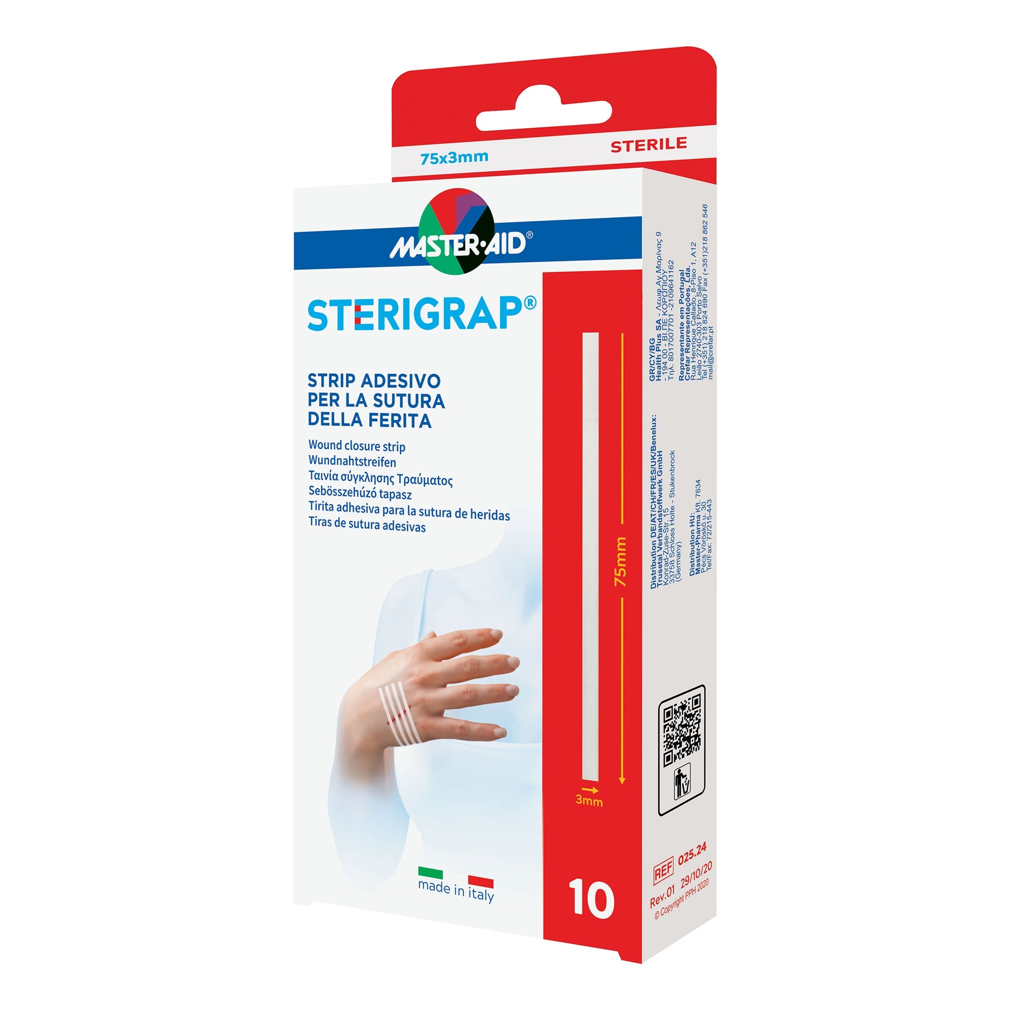 MASTER-AID STERIGRAP STRIP ADESIVO SUTURA FERITE 75X3 MM 10PEZZI