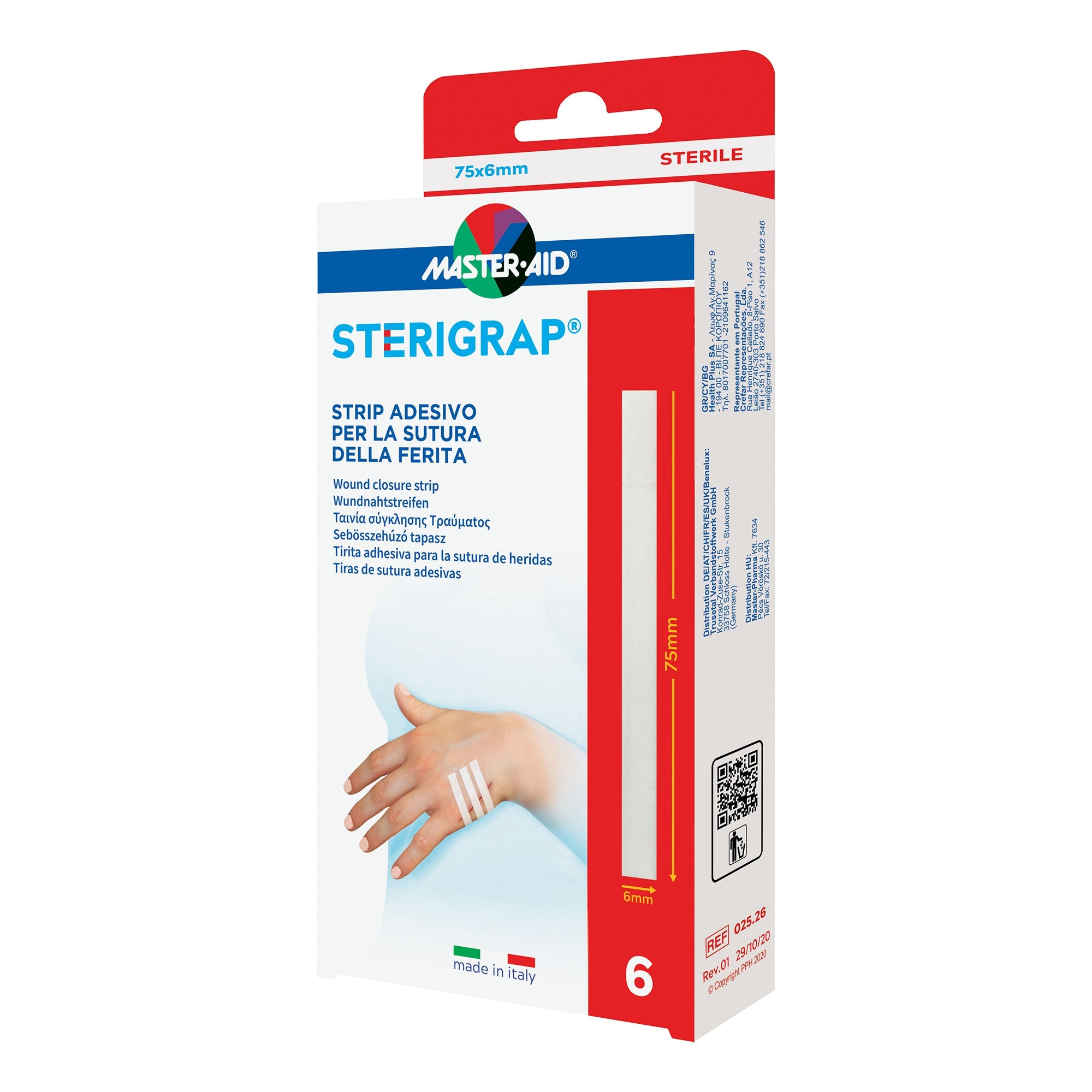 MASTER-AID STERIGRAP STRIP ADESIVO SUTURA FERITE 75X6 MM 6 PEZZI