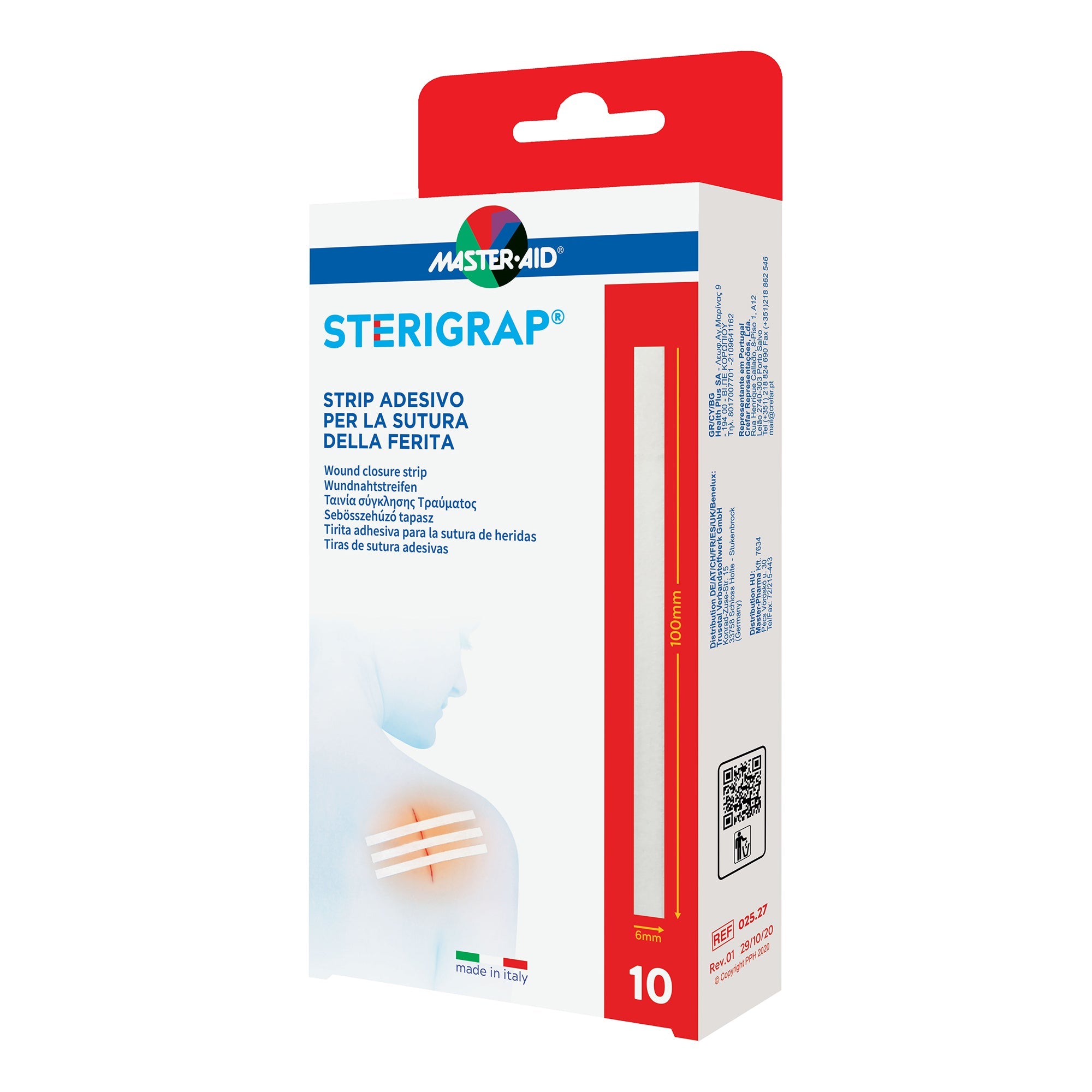 MASTER-AID STERIGRAP STRIP ADESIVO SUTURA FERITE 100X6 MM 10PEZZI
