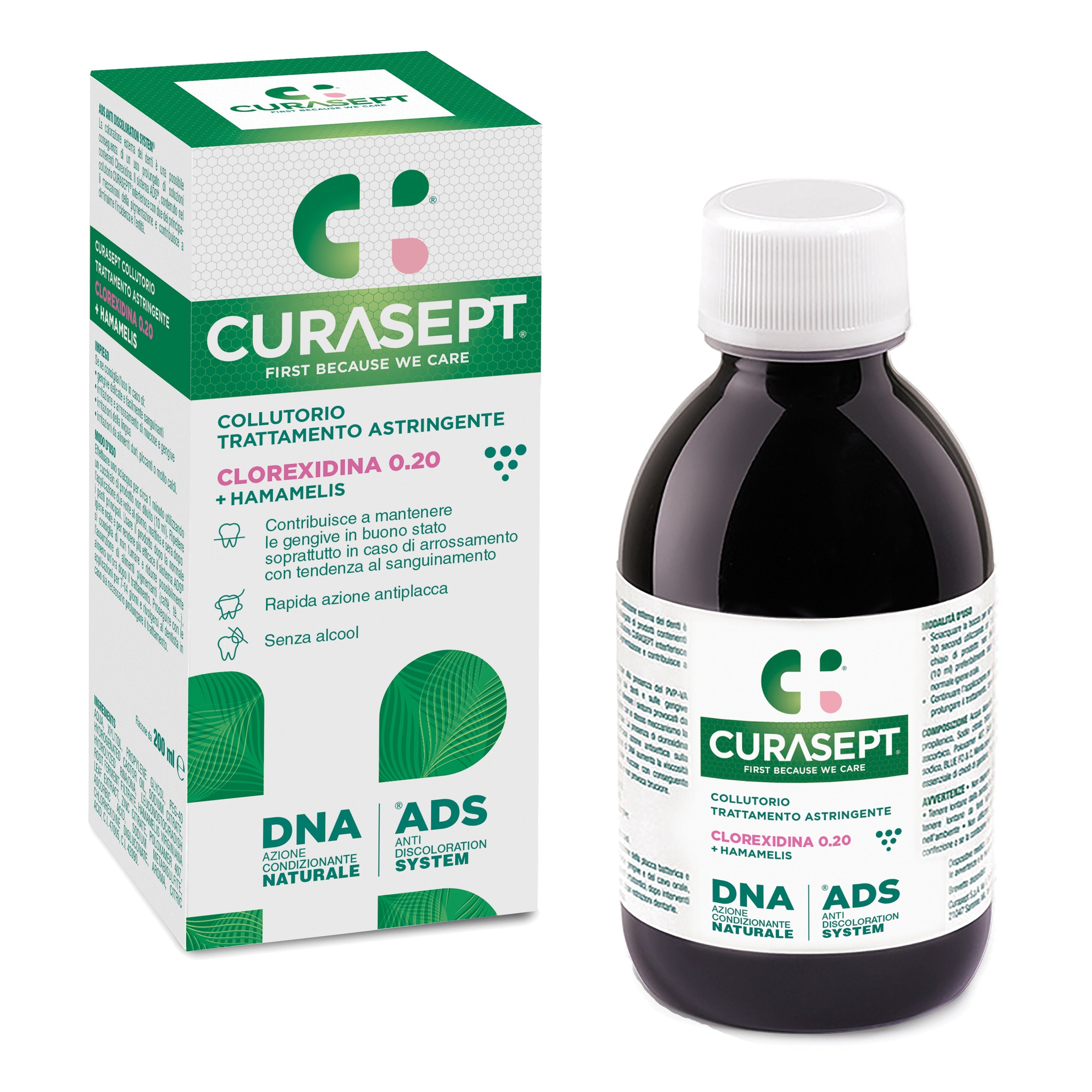 CURASEPT COLLUTORIO ADS DNA TRATTAMENTO ASTRINGENTE 200 ML +CAMPIONE OMAGGIO DENTIFRICIO ASTRINGENTE 6 ML