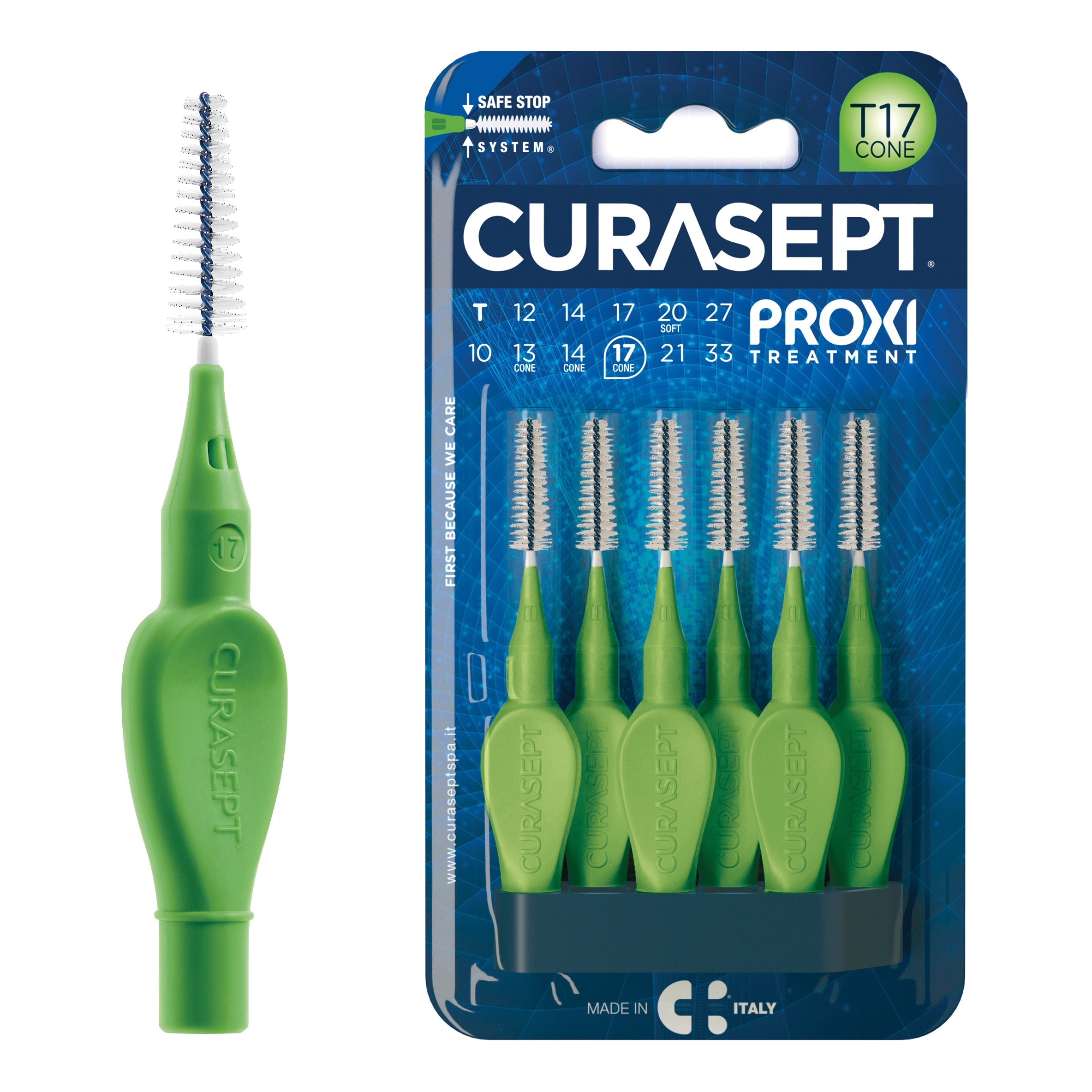 CURASEPT PROXI T17 CONE VERDE/GREEN 6 PEZZI