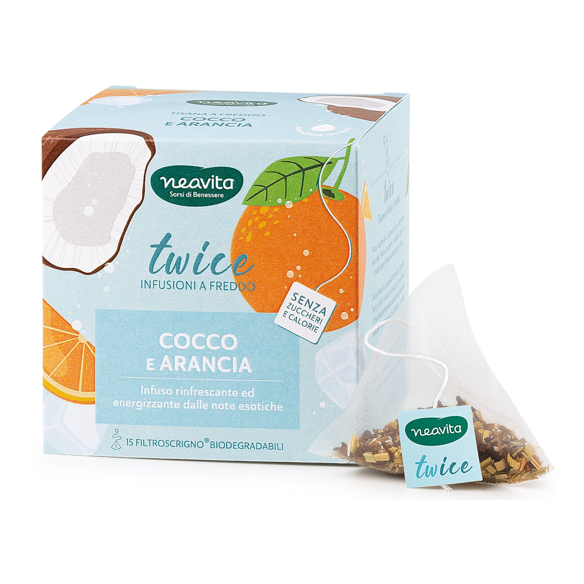 NEAVITA FILTROSCRIGNO INFUSO TWICE COCCO E ARANCIA 15 FILTRI