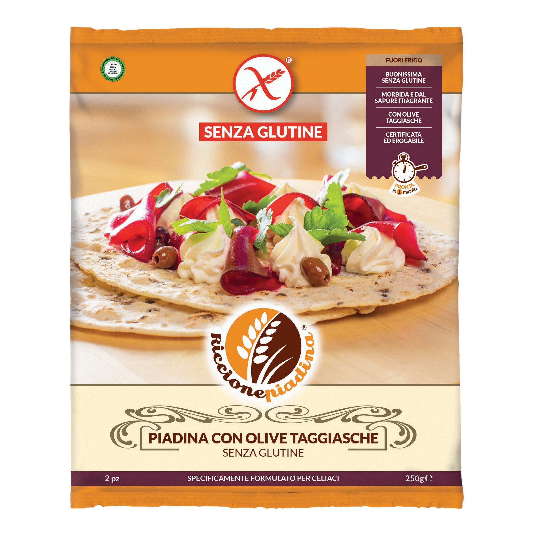 RICCIONE PIADINA CON OLIVE TAGGIASCHE 250 G