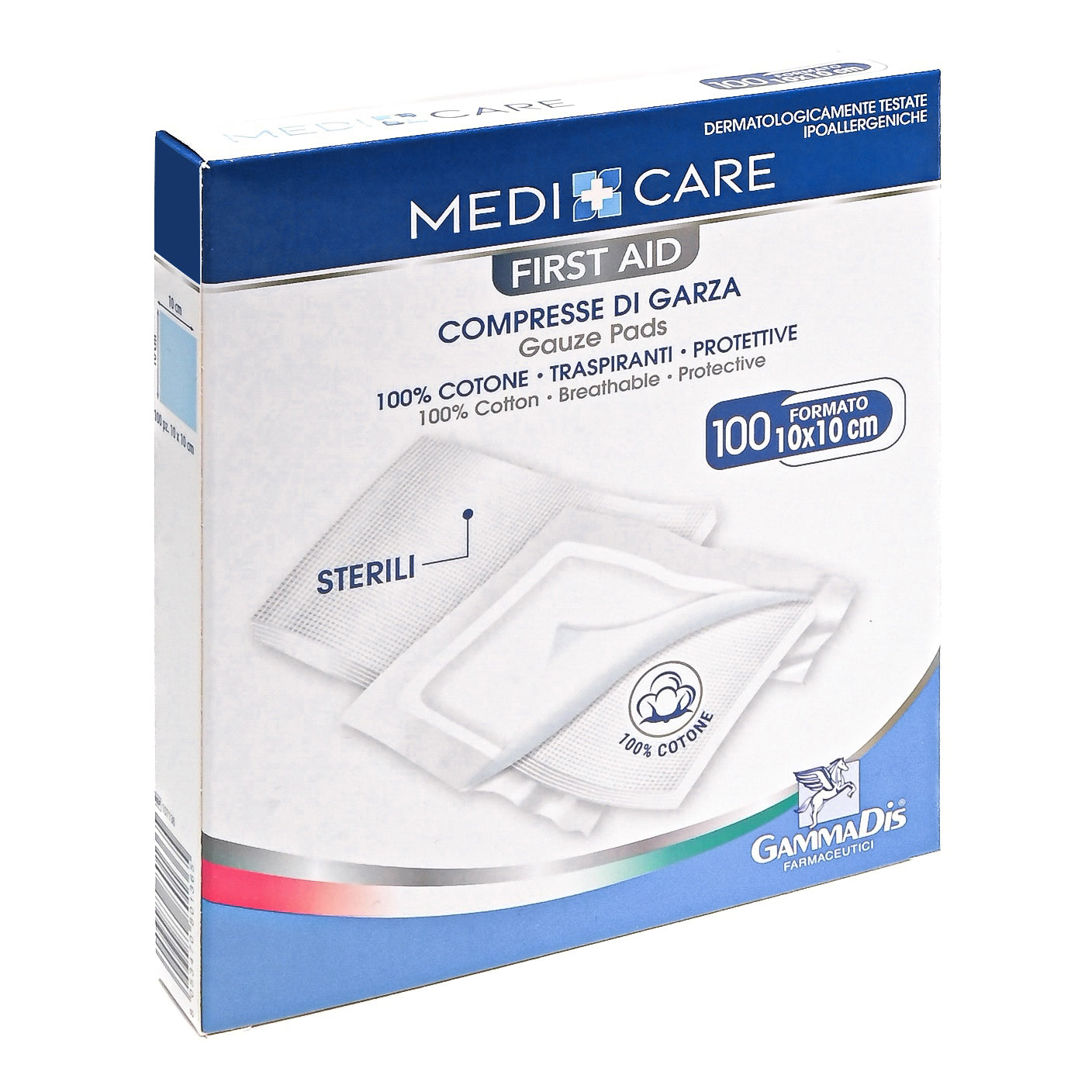 GARZA MEDICARE COTONE 10X10 CM 100 PEZZI