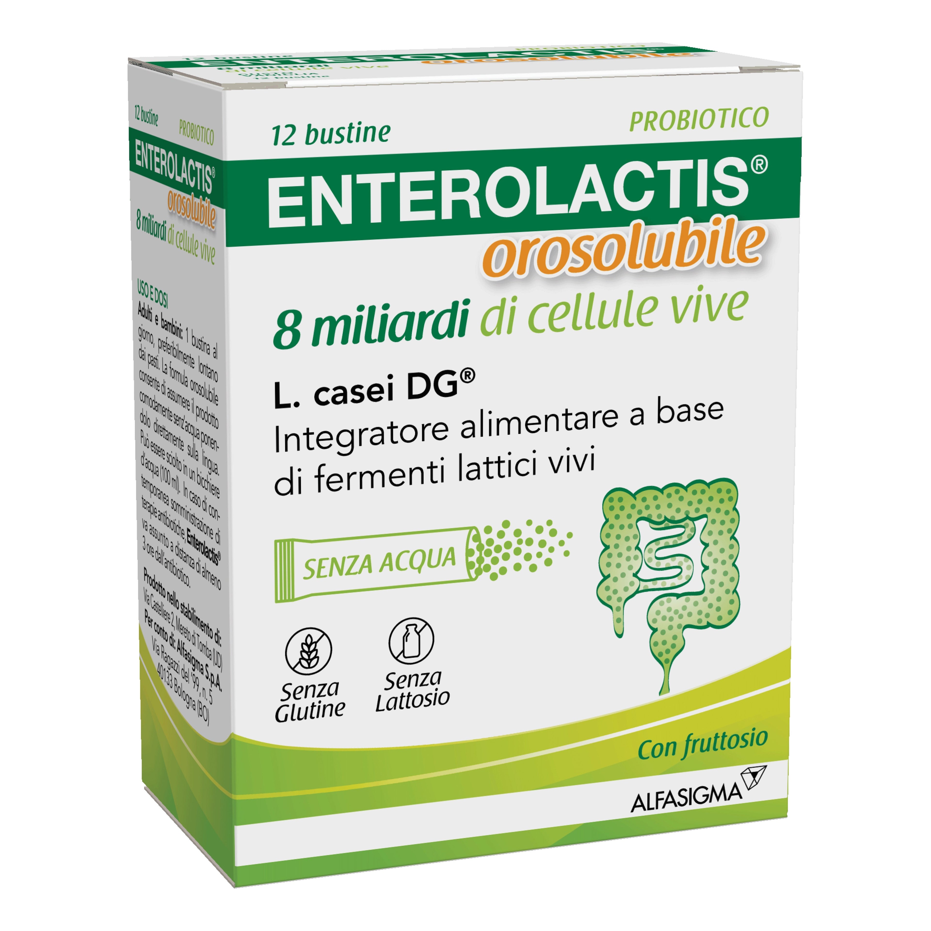 ENTEROLACTIS OROSOLUBILE 12 BUSTINE 8 MILIARDI DI CELLULE VIVE