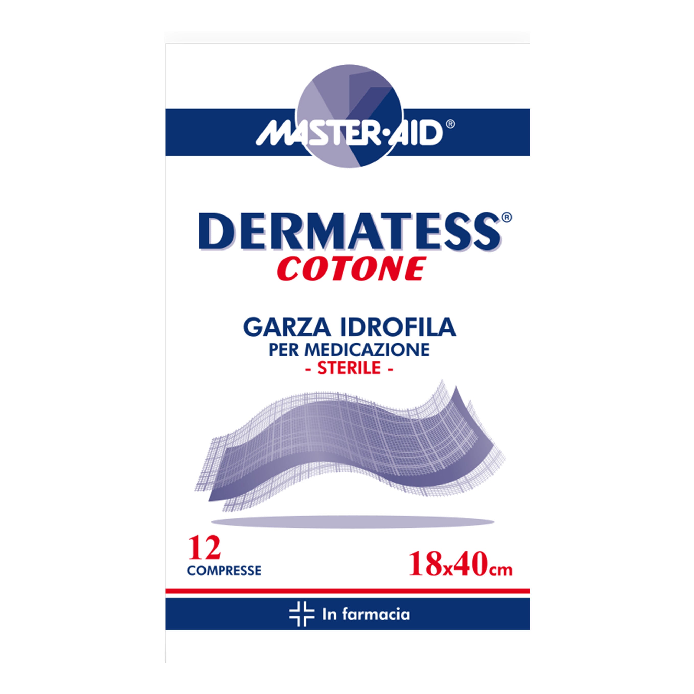 GARZA IDROFILA DERMATESS COTONE 18X40 12 PEZZI