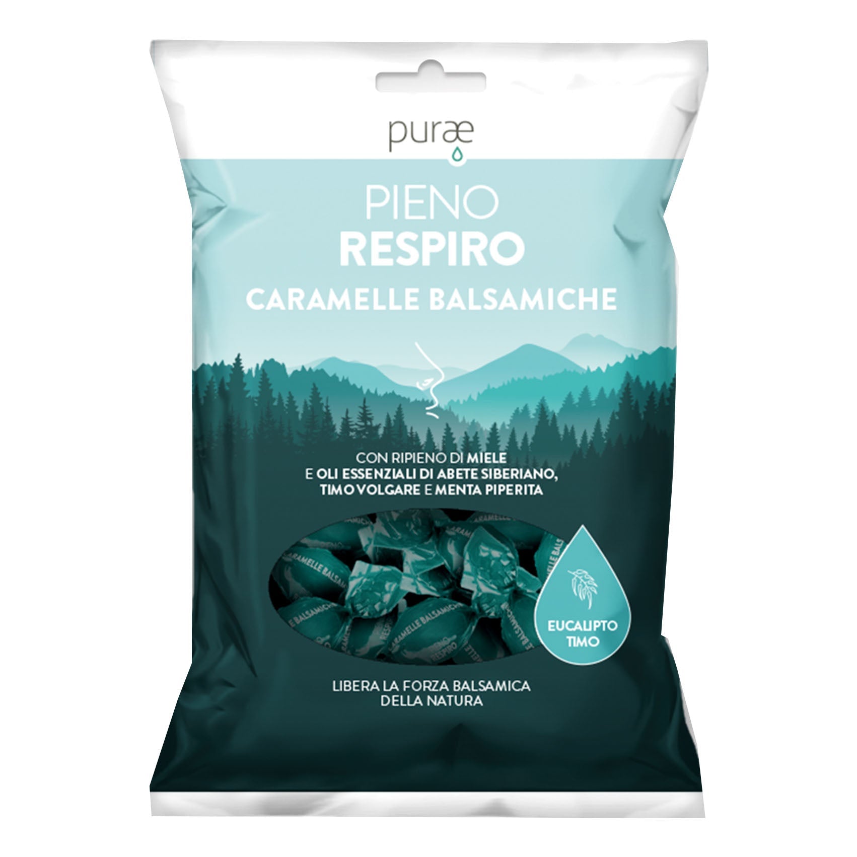 PURAE CARAMELLE BALSAMICHE CON OLI ESSENZIALI PIENO RESPIRO80 G