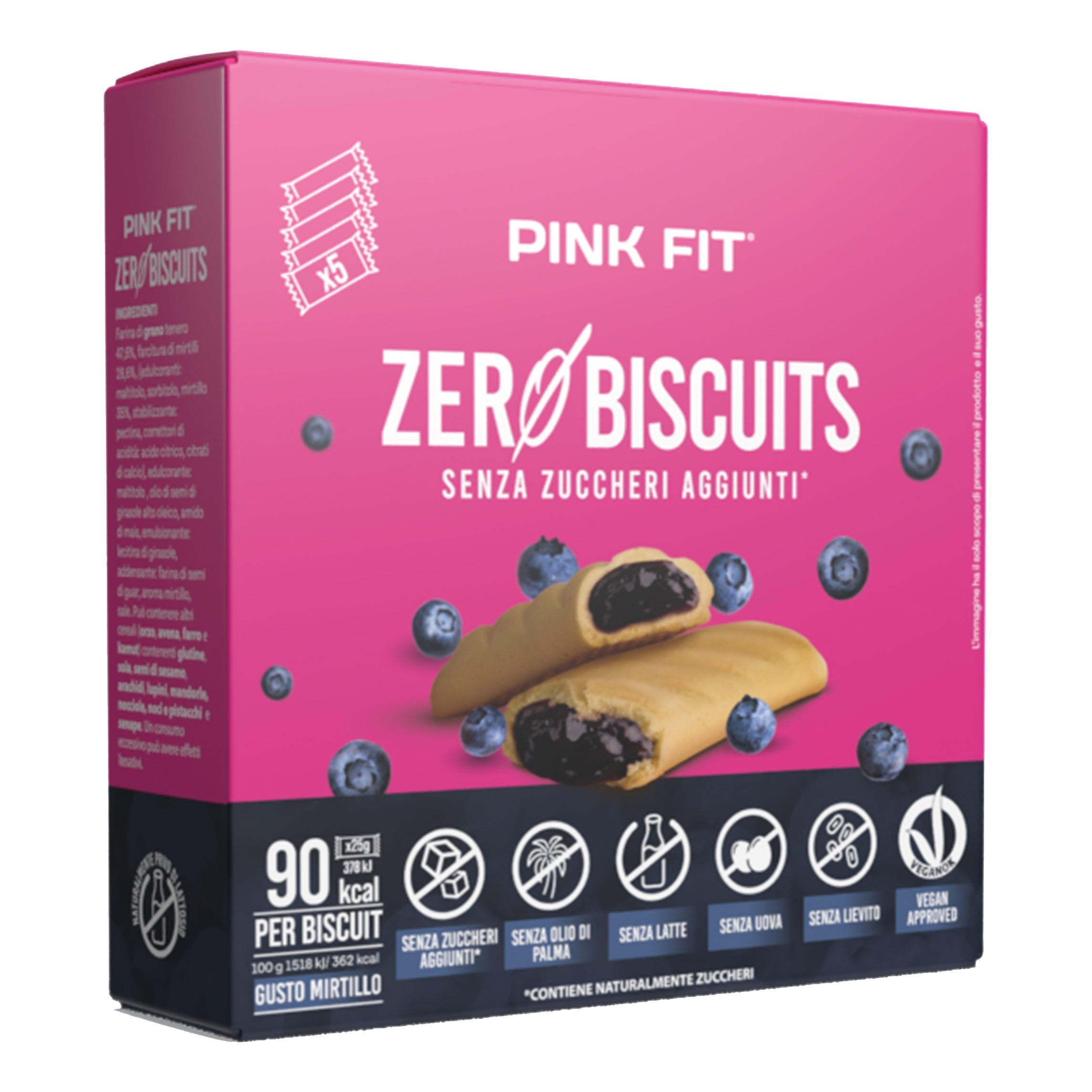PINK FIT ZERO BISCUITS MIRTILLI 5 PEZZI