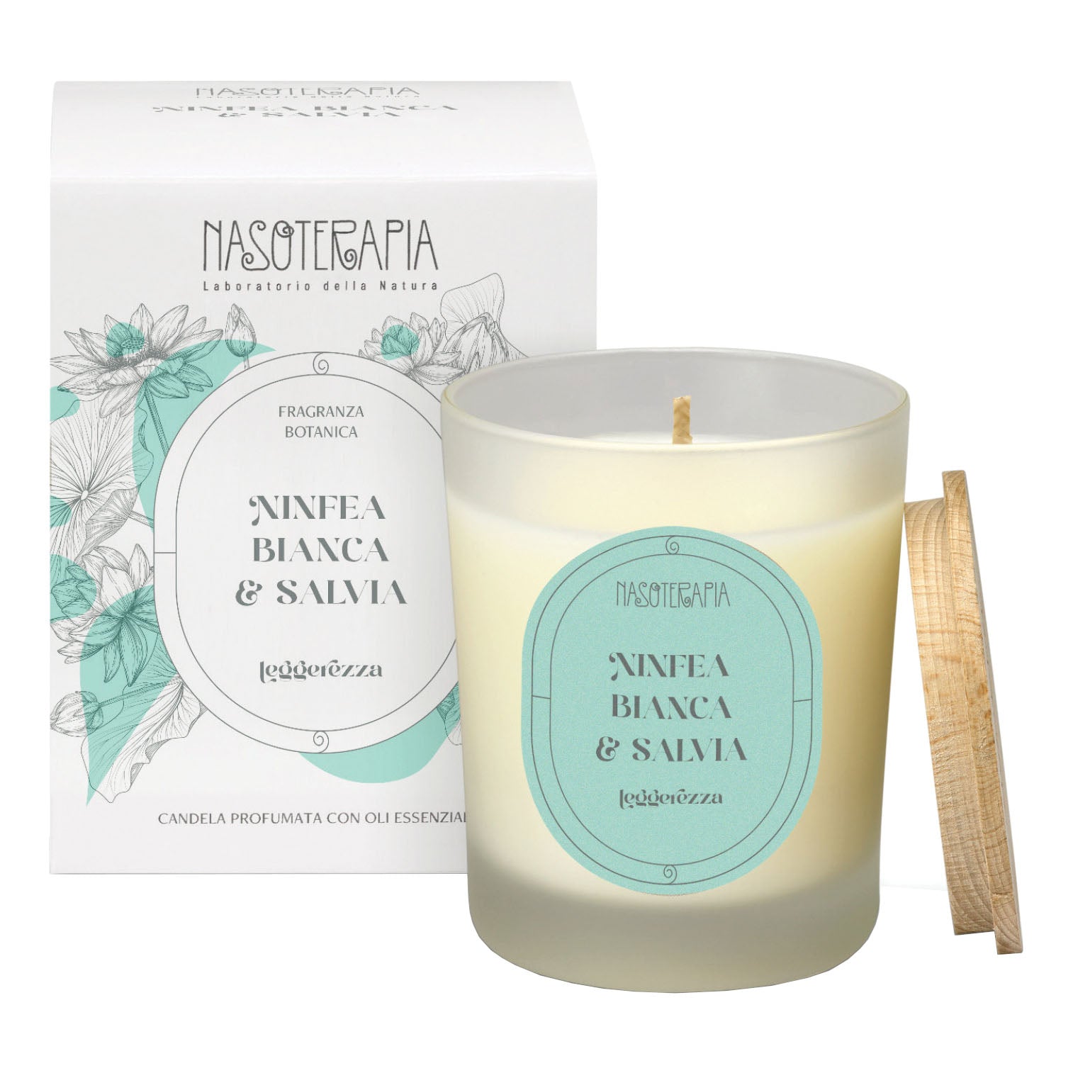CANDELA 180 G NINFEA BIANCA E SALVIA