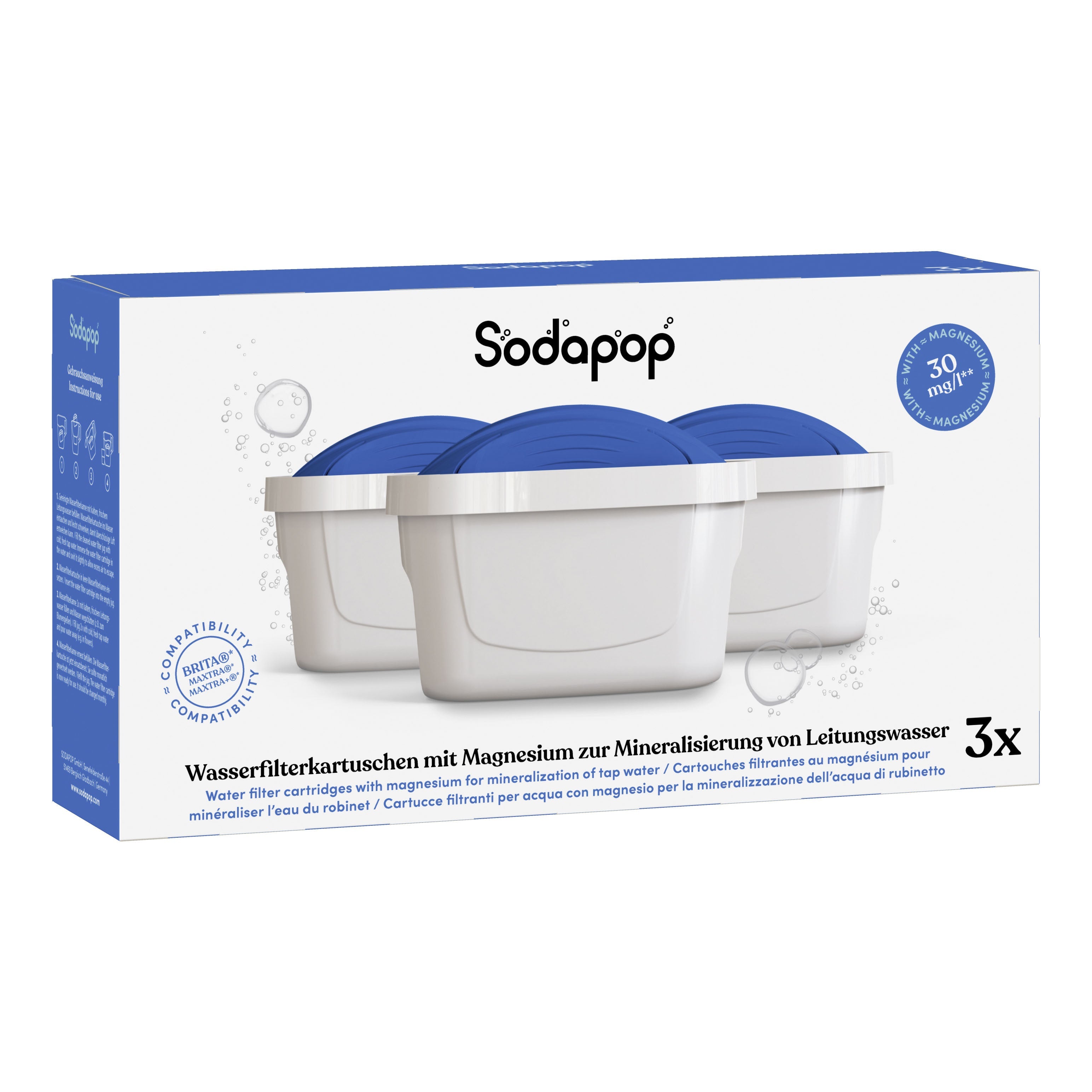 SODAPOP CARTUCCIA FILTRANTE A RILASCIO DI MAGNESIO 3 PEZZI