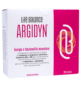 LIFE BALANCE ARGIDYN 20 BUSTINE ARANCIO ROSSO CON EDULCORANTE SENZA GLUTINE NATURALMENTE PRIVO DI LATTOSIO