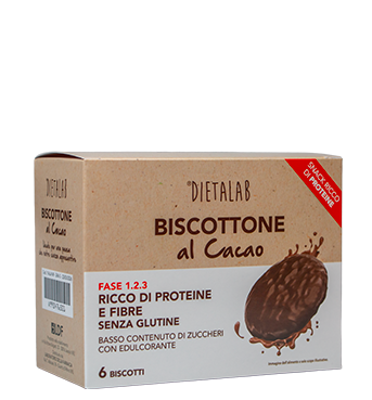 DIETALAB BISCOTTONE AL CACAO 6 PEZZI SENZA GLUTINE CON EDULCORANTE